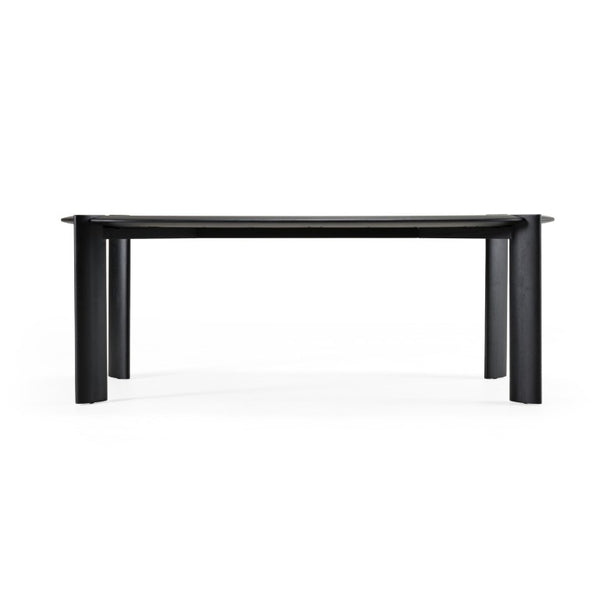 VIG Furniture Steven Modern Black Oval Dining Table W83" X D41.5" X H30" Seats 6 • Solid Oak Base, Oak Veneer Top, Durable Lacquer Finish VGWD-PRY-DN-BLK