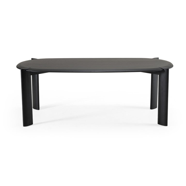 VIG Furniture Steven Modern Black Oval Dining Table W83" X D41.5" X H30" Seats 6 • Solid Oak Base, Oak Veneer Top, Durable Lacquer Finish VGWD-PRY-DN-BLK