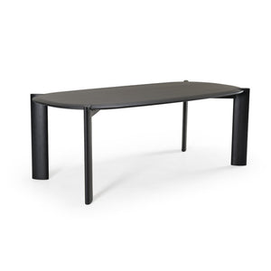 VIG Furniture Steven Modern Black Oval Dining Table W83" X D41.5" X H30" Seats 6 • Solid Oak Base, Oak Veneer Top, Durable Lacquer Finish VGWD-PRY-DN-BLK