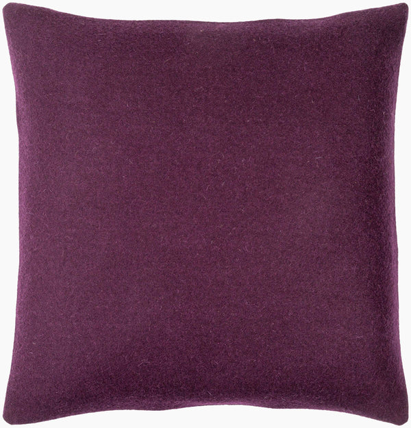 Surya Stirling Modern 18"L X 18"W Accent Pillow - Chic Wool & Nylon Blend For Stylish Decor & Comfort Plum Wool,Nylon,Wool,Nylon Stg008-2222d