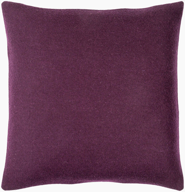 Surya Stirling Modern 18"L X 18"W Accent Pillow - Chic Wool & Nylon Blend For Stylish Decor & Comfort Plum Wool,Nylon,Wool,Nylon Stg008-2222d