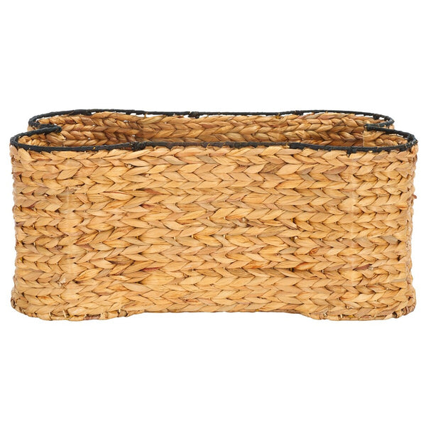 Safavieh Wulfric Set Of 2 Dog Bone Baskets Natural / Black Rattan STG1803A