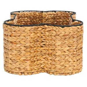Safavieh Wulfric Set Of 2 Dog Bone Baskets Natural / Black Rattan STG1803A