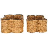 Safavieh Wulfric Set Of 2 Dog Bone Baskets Natural / Black Rattan STG1803A