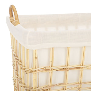 Safavieh Kari Basket W/ Liner Natural / White Wood STG6503A