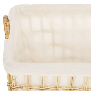 Safavieh Kari Basket W/ Liner Natural / White Wood STG6503A