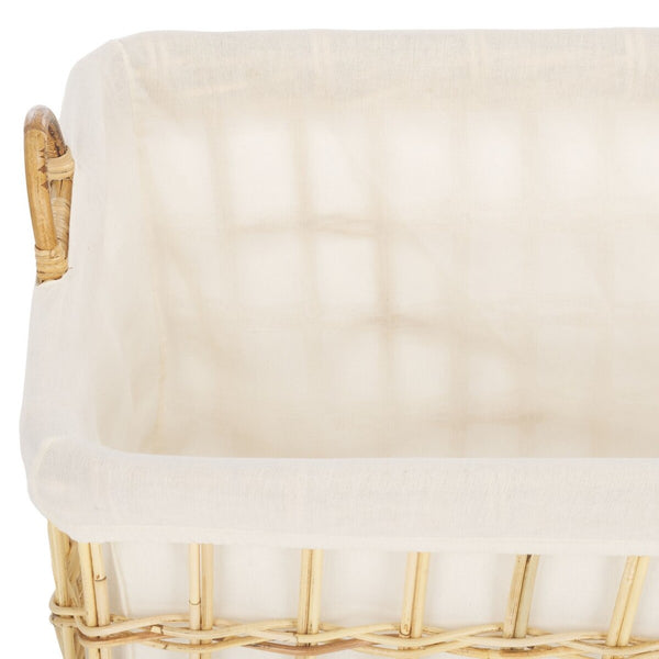 Safavieh Kari Basket W/ Liner Natural / White Wood STG6503A