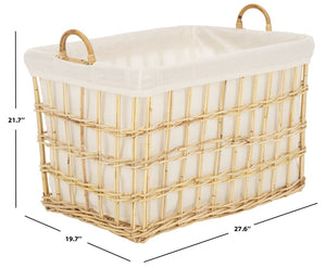 Safavieh Kari Basket W/ Liner Natural / White Wood STG6503A