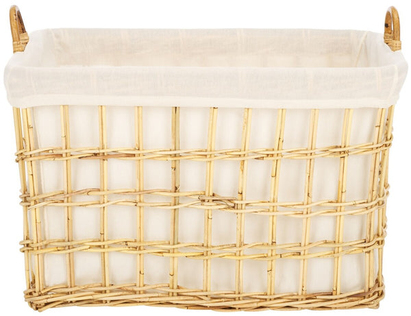 Safavieh Kari Basket W/ Liner Natural / White Wood STG6503A