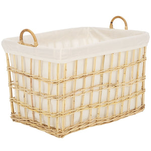 Safavieh Kari Basket W/ Liner Natural / White Wood STG6503A