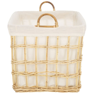 Safavieh Kari Basket W/ Liner Natural / White Wood STG6503A