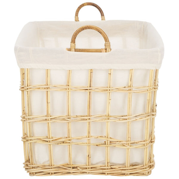 Safavieh Kari Basket W/ Liner Natural / White Wood STG6503A