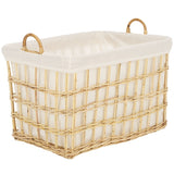 Safavieh Kari Basket W/ Liner Natural / White Wood STG6503A