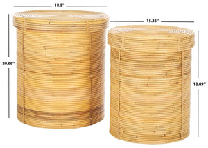 Safavieh Vali Basket Set Of 2 Natural Wood STG6508A
