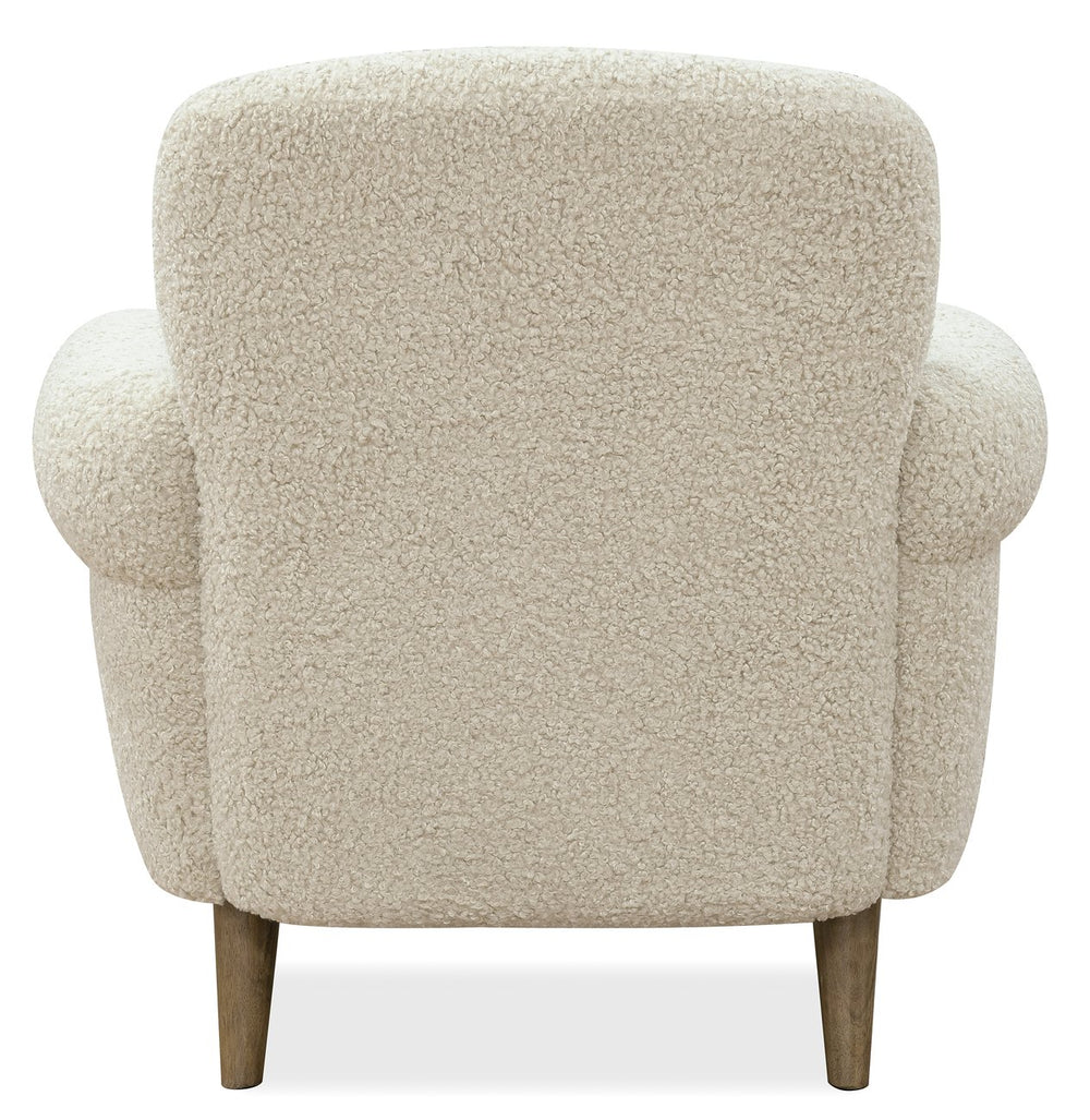 Hooker Furniture Leesa Boucle Club Chair with Rolled Arms Tapered Wood Legs for Living Room CC918-480