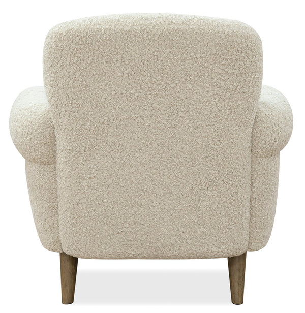 Hooker Furniture Leesa Boucle Club Chair with Rolled Arms Tapered Wood Legs for Living Room CC918-480