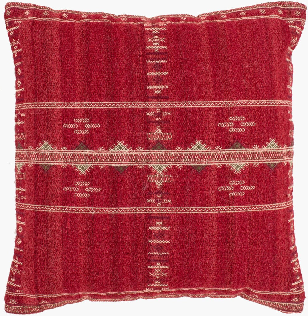 Surya Stine Handwoven Wool Cotton Blend Accent Pillow Global Artisan Boho Square Throw STI002-1818P
