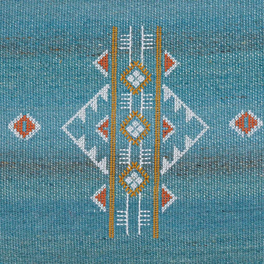 Surya Stine 18" Accent Pillow - Global-inspired Design, Durable Weave, Elegance For Any Room Decor! Teal Wool,Polyester,Cotton Sti004-1818p