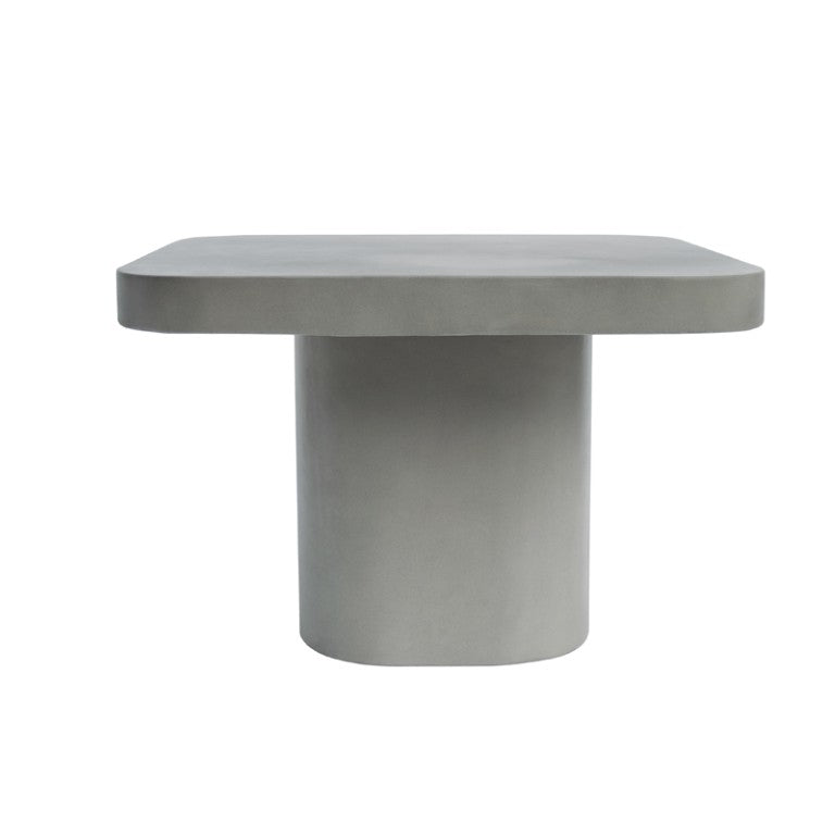 VIG Furniture Flores Modern Grey Concrete End Table — Sculptural 24" Square Accent Table, Durable Minimalist Design VGLBSTIN-CF60