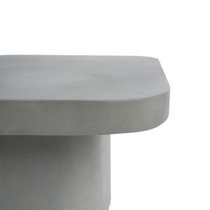 VIG Furniture Flores Modern Grey Concrete End Table — Sculptural 24" Square Accent Table, Durable Minimalist Design VGLBSTIN-CF60