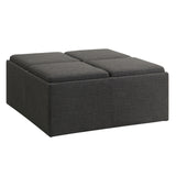 Homelegance By Top-Line Cormax Storage Ottoman Espresso Linen