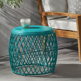 Christopher Knight Home® - Noble House - Alamera Outdoor 19 Inch Diameter Lattice Iron Side Table