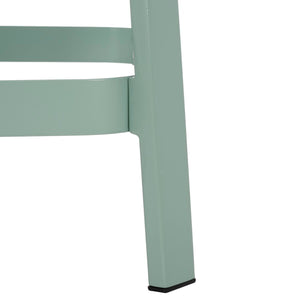 Safavieh Palmyra Cane Stool Aqua Smoke / Natural  Metal STL2500A