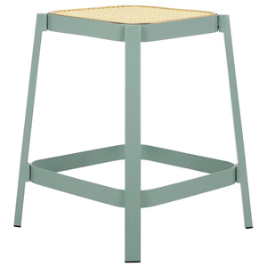 Safavieh Palmyra Cane Stool Aqua Smoke / Natural  Metal STL2500A