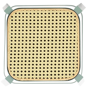 Safavieh Palmyra Cane Stool Aqua Smoke / Natural  Metal STL2500A