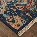 Feizy Rugs Leylan Wool Hand Knotted Bohemian & Eclectic Rug Blue/Gray/Tan 5'-6" x 8'-6"