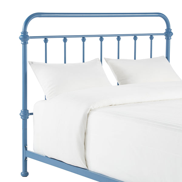 Homelegance By Top-Line Katana Antique Graceful Victorian Iron Metal Bed Blue Iron