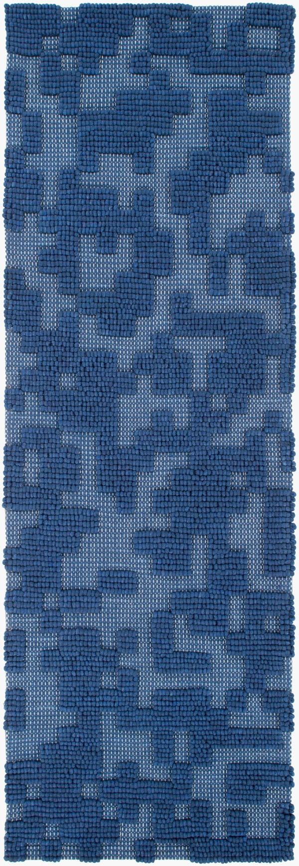 Surya Stencil Stn-1004 Handmade 2' X 3' Wool Rug - Modern Durable Decor With Charming Natural Appeal Navy Wool Stn1004-268