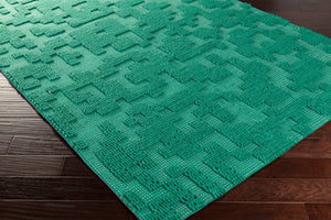 Surya Stencil Stn-1004 Handmade 2' X 3' Wool Rug - Modern Durable Decor With Charming Natural Appeal Emerald Wool Stn1005-268