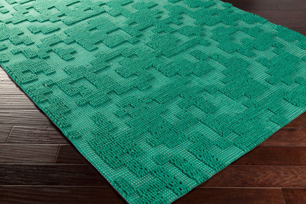 Surya Stencil Stn-1004 Handmade 2' X 3' Wool Rug - Modern Durable Decor With Charming Natural Appeal Emerald Wool Stn1005-268