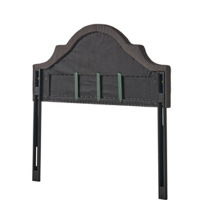 English Elm Christopher Knight Home® - Upholstered Headboard Queen with Nailhead Trim, Sturdy Steel Legs, Adjustable Height, Sleek Design Gray 57869.00GRY