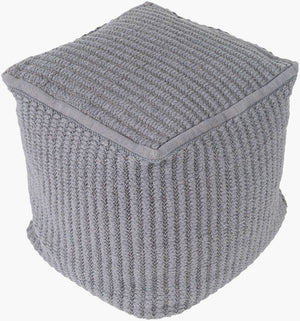 Surya Stafford 16" Modern Pouf - Durable Woven Design, Natural Charm For Your Home Decor - India Made Gray Polypropylene,Polypropylene,Polybeads Stpf001-161616