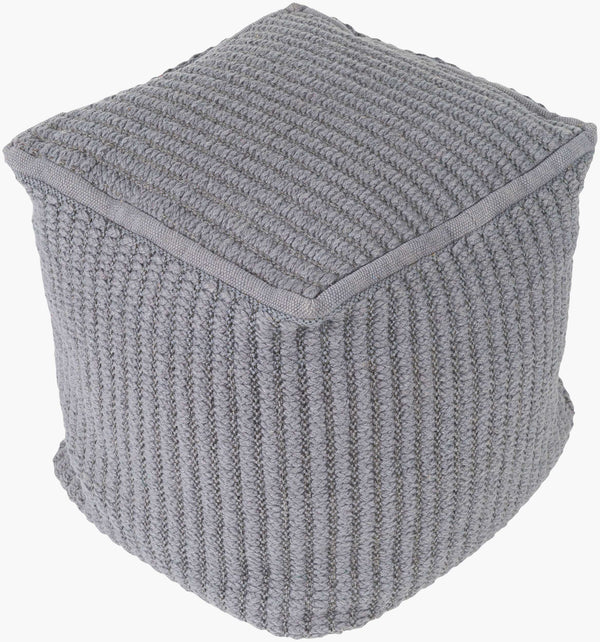 Surya Stafford 16" Modern Pouf - Durable Woven Design, Natural Charm For Your Home Decor - India Made Gray Polypropylene,Polypropylene,Polybeads Stpf001-161616