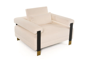 VIG Furniture Divani Casa Stratford - Modern Off-White Fabric Accent Chair VGHM-XF530-CHR-IVY