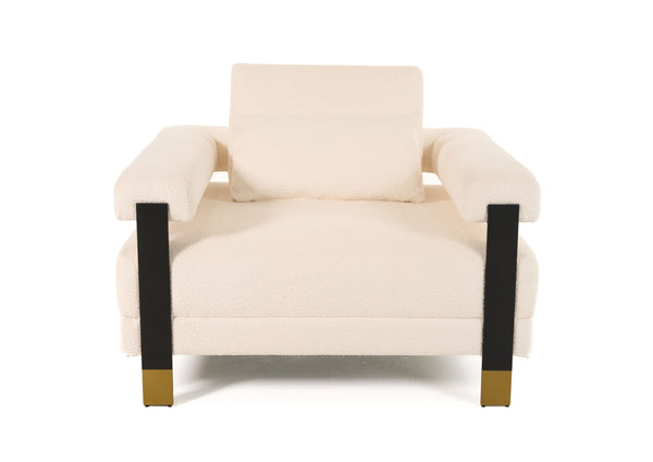VIG Furniture Divani Casa Stratford - Modern Off-White Fabric Accent Chair VGHM-XF530-CHR-IVY