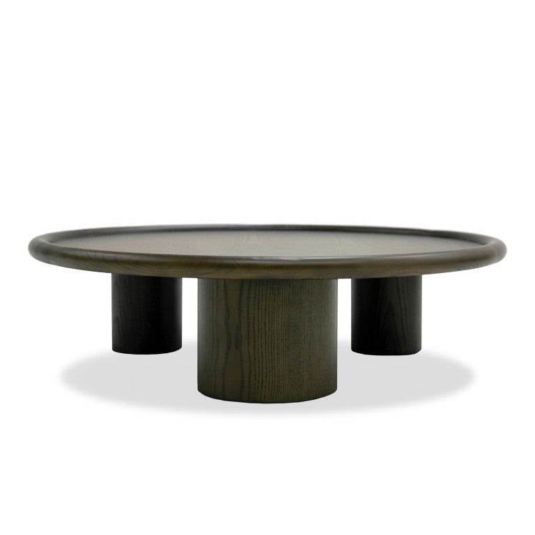 VIG Furniture Strauss Brown Ash Nesting Tables Set — Glossy Round Coffee & End Tables, Space-Saving, No Assembly VGOD-LZ-326C-SET