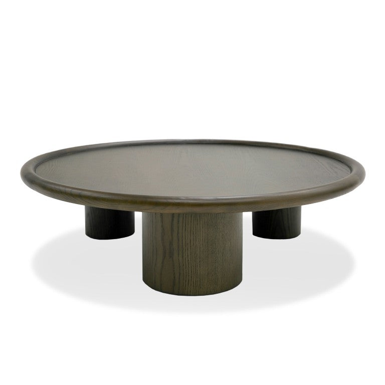 VIG Furniture Strauss Brown Ash Nesting Tables Set — Glossy Round Coffee & End Tables, Space-Saving, No Assembly VGOD-LZ-326C-SET