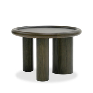 VIG Furniture Strauss Brown Ash Nesting Tables Set — Glossy Round Coffee & End Tables, Space-Saving, No Assembly VGOD-LZ-326C-SET