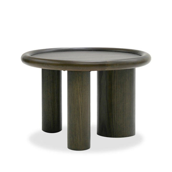 VIG Furniture Strauss Brown Ash Nesting Tables Set — Glossy Round Coffee & End Tables, Space-Saving, No Assembly VGOD-LZ-326C-SET