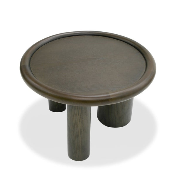 VIG Furniture Strauss Brown Ash Nesting Tables Set — Glossy Round Coffee & End Tables, Space-Saving, No Assembly VGOD-LZ-326C-SET
