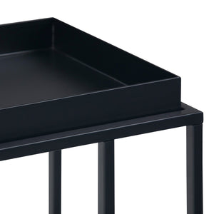 English Elm Garner Modern Industrial Tray Top C Side Table in Black - Handcrafted Metal, Removable Serving Tray, Versatile End/Table 23.2" H B136P158669