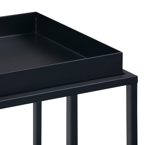 English Elm Garner Modern Industrial Tray Top C Side Table in Black - Handcrafted Metal, Removable Serving Tray, Versatile End/Table 23.2" H B136P158669