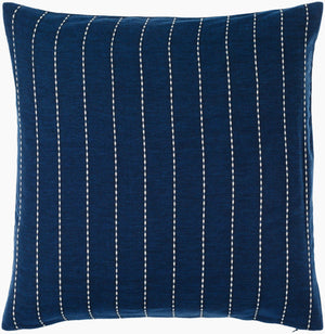 Surya Suits Modern 18"L X 18"W Accent Pillow - Stylish Cotton Design For Textured Home Decor Upgrade Navy Blue Cotton,Cotton Sts001-2020p