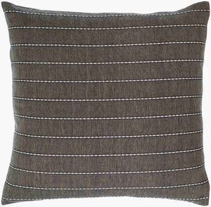 Surya Suits Modern 18"L X 18"W Accent Pillow - Stylish Cotton Design For Textured Home Decor Upgrade Charcoal Cotton,Cotton Sts002-2020