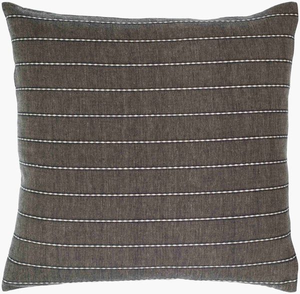 Surya Suits Modern 18"L X 18"W Accent Pillow - Stylish Cotton Design For Textured Home Decor Upgrade Charcoal Cotton,Cotton Sts002-2020