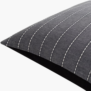 Surya Suits Modern 18"L X 18"W Accent Pillow - Stylish Cotton Design For Textured Home Decor Upgrade Charcoal Cotton,Cotton Sts003-2020